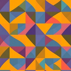 Abstract Geometric Pattern: A captivating blend of vibrant hues and geometric shapes interlock seamlessly, creating a dynamic and mesmerizing abstract pattern. Ideal for contemporary design projects.