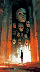 Obraz premium The Room of Faces, Dissociative Identity Disorder