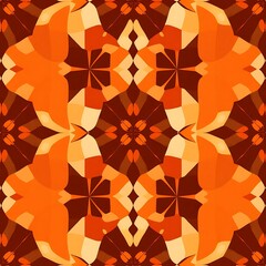 Fiery Mandala: Abstract Seamless Pattern in Warm Hues 