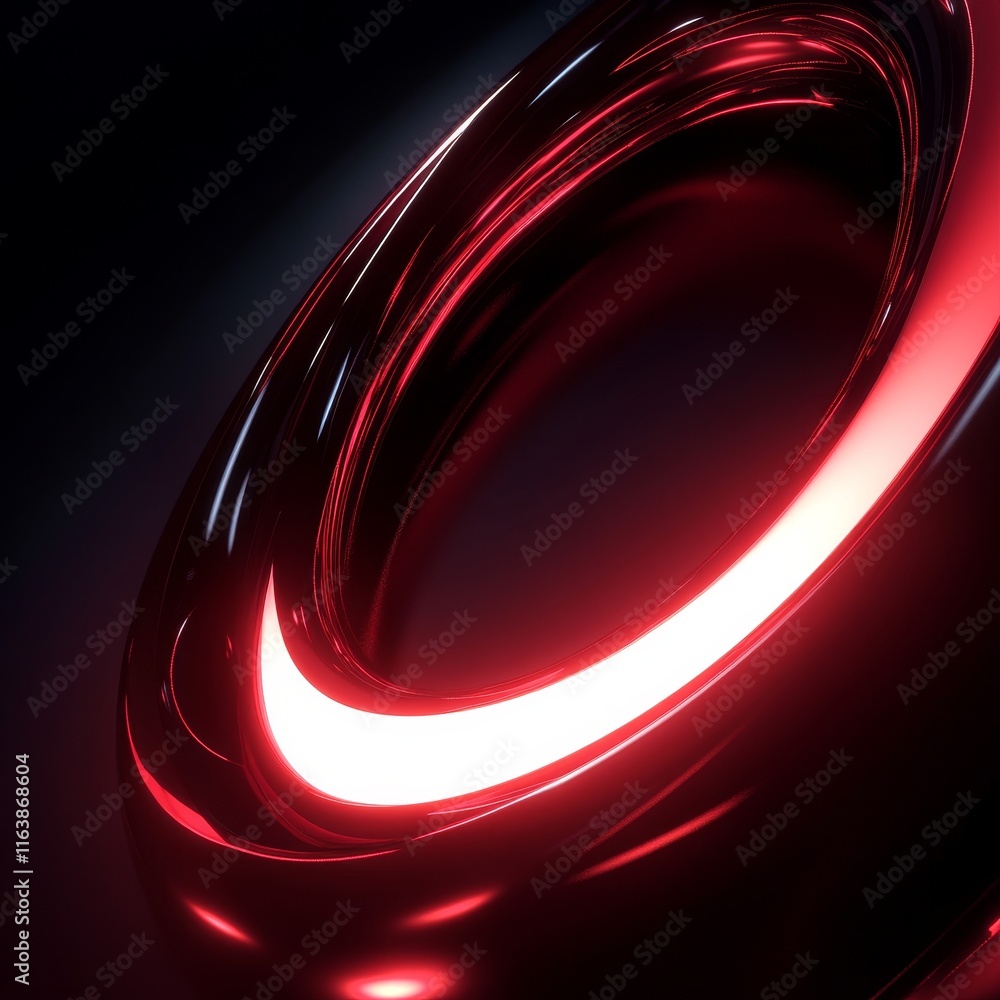 Aufkleber swirling red light creates an ethereal glow in a dark space, emphasizing the smooth reflective surfa