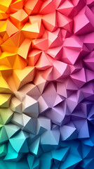 Obraz premium Vibrant Rainbow Geometric Abstract Background, Featuring Interlocking Polygons in a Spectrum of Hues, Creating a Dynamic and Colorful Composition.