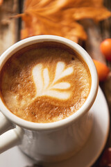 Latte art on a coffee cup
