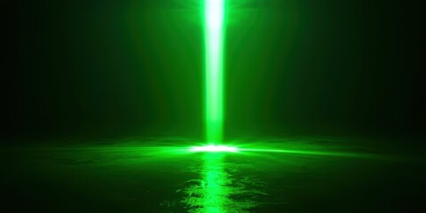 Green light is shining on the ground