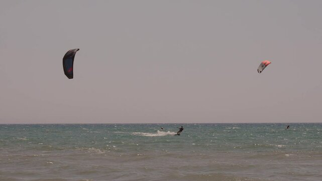 Kitesurfing in Italy on the Tyrrhenian Sea