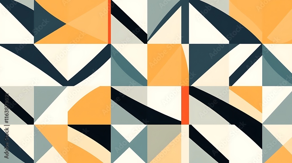 Aufkleber abstract geometric pattern: a vibrant and dynamic composition of intersecting triangles and squares 