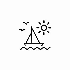 sail boat sea icon sign vector