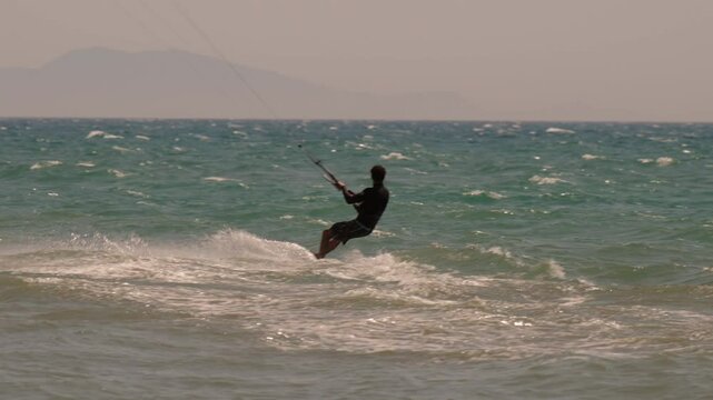Kitesurfing in Italy on the Tyrrhenian Sea