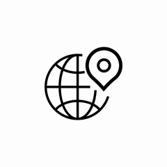 world globe location icon sign vector