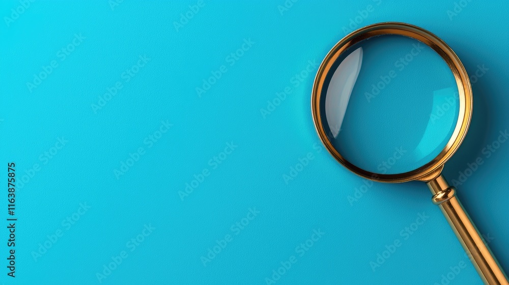 Poster exploring magnification techniques creative image blue background minimalist environment close-up vi