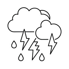 Cloud Icon Black Line | Clouds Illustration | Weather Climate Symbol | Cloud Outline
