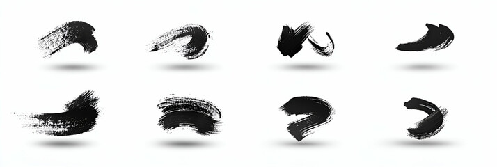 Obraz premium Abstract Black Ink Brush Strokes, Design Elements for Artistic Projects, Ideal for Graphic Design and Digital Art, Used Widely in Various Creative Applications.