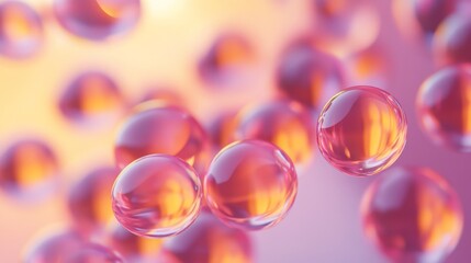 Hyaluronic acid droplets, illustration, 3D rendering.