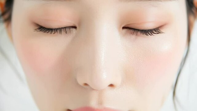 日本人女性の鼻のパーツのアップ（鼻整形・鼻炎・美容整形・美肌）