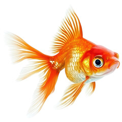 Obraz premium Vibrant Watercolor Goldfish for Artistic Projects on Transparent PNG background.