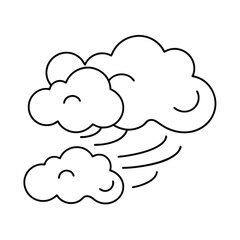 Cloud Icon Black Line | Clouds Illustration | Weather Climate Symbol | Cloud Outline