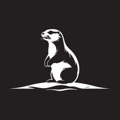 black and white Otter logo type silhouette design
