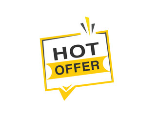 Hot offer offer banner, web element advertising design. announcment vector template.