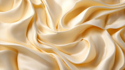 Fototapeta premium Abstract background of white cream, milk or yogurt surface. Texture of liquid dairy product splash, cosmetic mousse, sauce or smooth satin cloth drapery, Vector realistic 3d. 3D Illustration