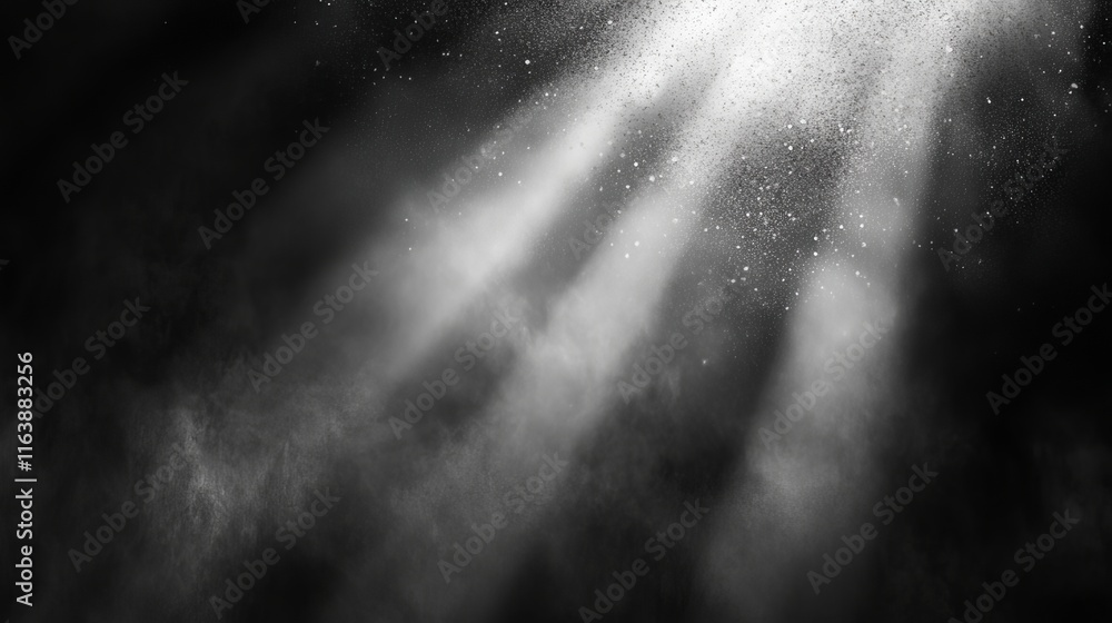 Poster overlay effect of white light ray, fog and dust isolated on transparent background. vector realistic