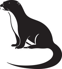 black and white Otter logo type silhouette design
