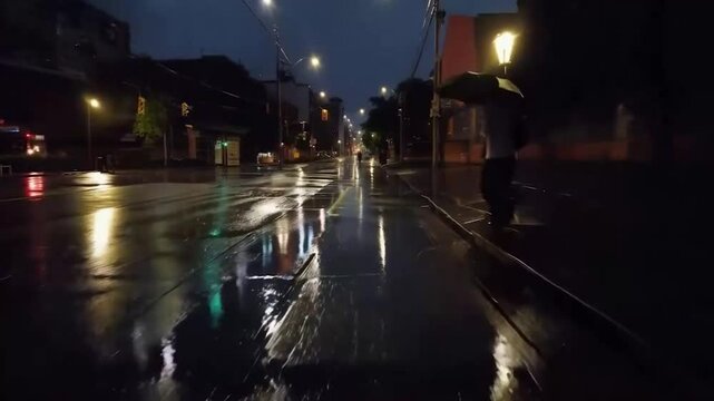 night city lights AI video.