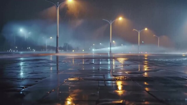 night city lights AI video.