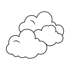 Cloud Icon Black Line | Clouds Illustration | Weather Climate Symbol | Cloud Outline