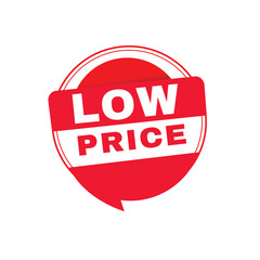 Low price banner vector element speech bubble Promotion badge for business. Design template on white background.