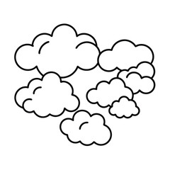 Cloud Icon Black Line | Clouds Illustration | Weather Climate Symbol | Cloud Outline