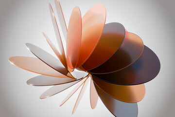 3D render of multi colored glass against gray background