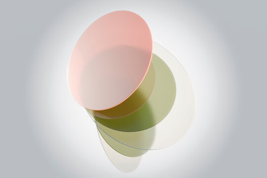 3D rendering of multi colored glass against white background