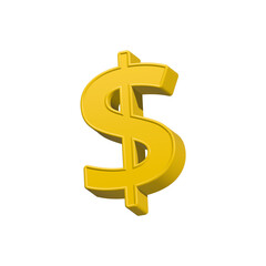 Fototapeta premium Golden Dollar Currency money icon 3D Render