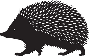 black and white hedgehog logo type silhouette design
