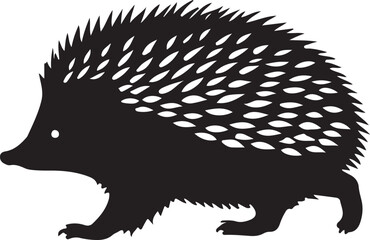 black and white hedgehog logo type silhouette design