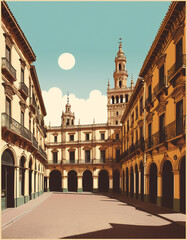 Obraz premium Germany: Poster Illustration Travel Print Decor Gift Paper Canvas Wall Retro Art