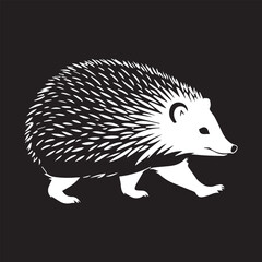 black and white hedgehog logo type silhouette design
