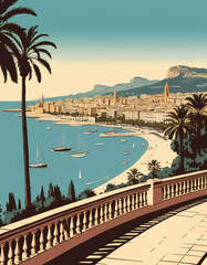 Fototapeta premium Germany: Poster Illustration Travel Print Decor Gift Paper Canvas Wall Retro Art