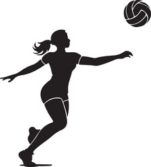black and white volleyball logo type silhouette design