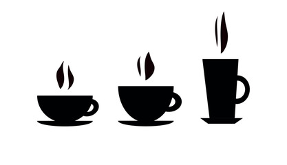  collection of Coffee cup vector illustration.Tea cup set sign.Coffee cup logo illustration  