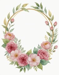 corona de flores de acuarela. tarjeta de invitación