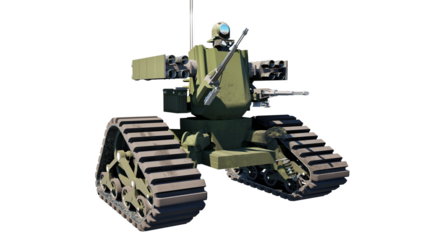 robot Ai military tank  isolated 