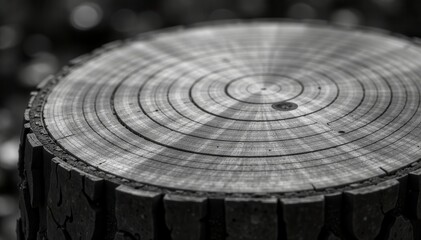 Black & white close-up, rough-hewn pine rings , nature, pine
