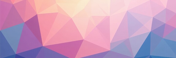 Obraz premium Abstract geometric banner featuring soft, pastel triangles , light, soft