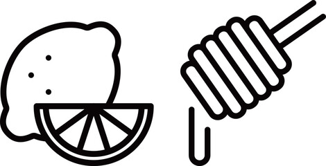 レモン　蜂蜜　アイコン