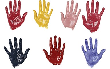 Fototapeta premium a group of painted hands