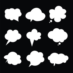 A set of speech bubble icon hand drawn vector for design elememt,