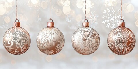 A set of baubles in EPS format, each one detailed and perfect for holiday-themed graphics.