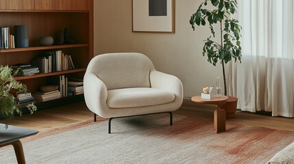 Modern Living Room Interior Design Featuring a Comfortable Armchair