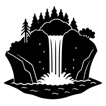 recommend clip art: Black Waterfall Vector Illustration