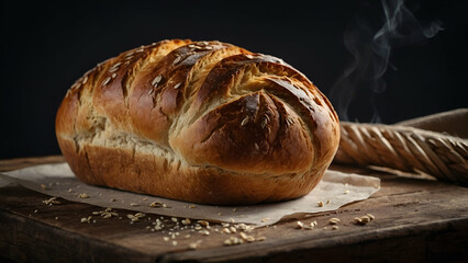 Freshly Baked Bread and Pastries in a Basket – Whole Wheat, White Loaf, and Grain Breakfast Options